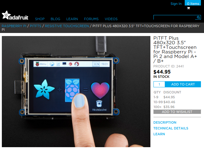adafruit PiTFT